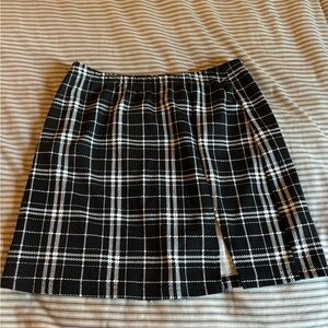 Black and white plaid mini skirt